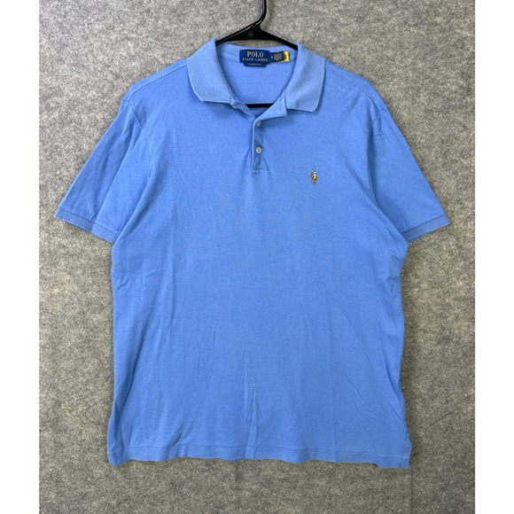 Polo Ralph Lauren Polo Shirt Men's Medium Blue Embroidered Classic Logo - Picture 1 of 8